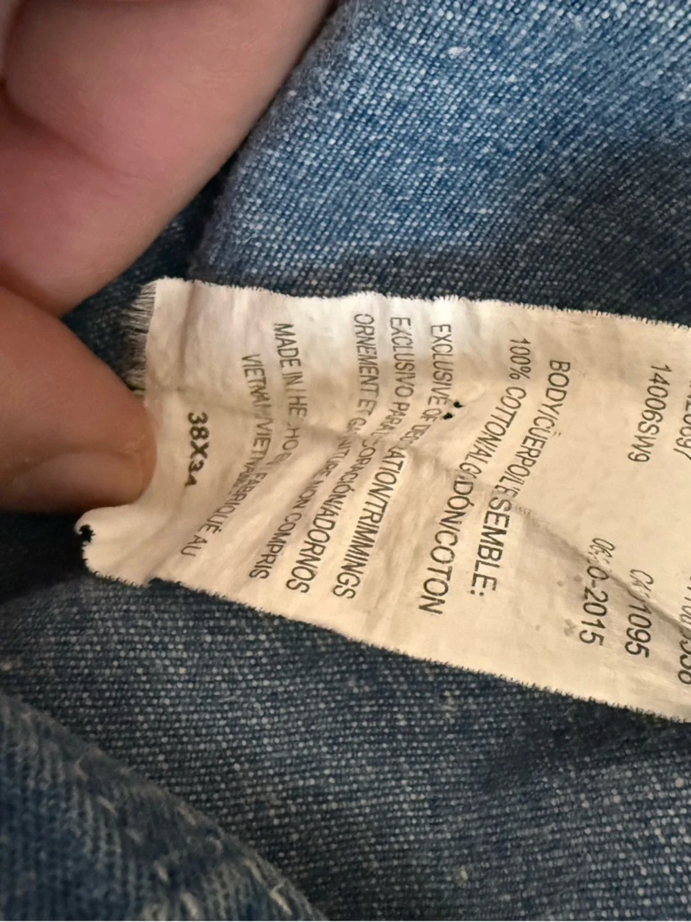 Liberty Overalls 38x34 Denim Bib Distressed Faded Workwear Carpenter - Picture 10 of 10